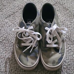 Vans Youth Kids Green Camouflage Sneakers